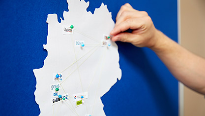 Deutschlandkarte mit Pins für die Standorte der Datenzentren.